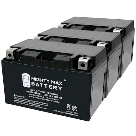 YTZ10S 12V 8.6AH Replacement Battery Compatible With Yuasa STZ10S - 3PK
